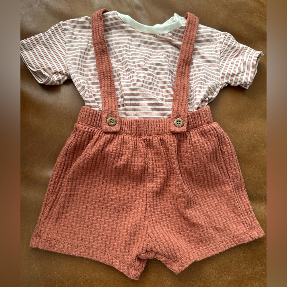 Toddler Shirt & Suspender Shorts Set